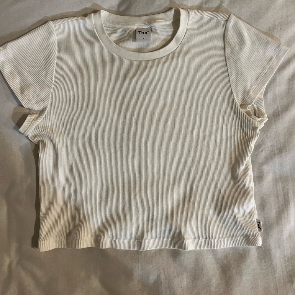 TNA White Cropped Tshirt